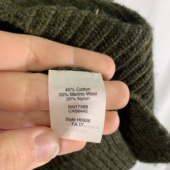 J. Crew Merino Wool Blend Sweater Women's Small Green Knit Ribbed Vneck Pullover - Picture 5 of 8